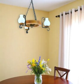 Brilagi - Lampadario a sospensione con catena ROATA 3xE14/40W/230V faggio