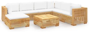 Set Divani da Giardino 8 pz con Cuscini Legno Massello di Teak