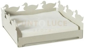 Portatovaglioli grande duck avorio in ferro 21x21x8hcm
