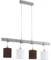 Lampadario Industrial Townshend 2 4 Luci Metallo Bianco E Bianco Patinato