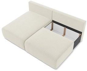 Divano angolare color crema allungabile/con contenitore (con penisola a sinistra) Kalena – Makamii