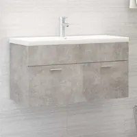 Mobile Bagno con Lavabo Integrato Grigio Cemento in Truciolato 3070842