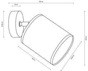 Spot-Light 66791174 - Faretto da parete BOHO 1xE27/25W/230V rovere