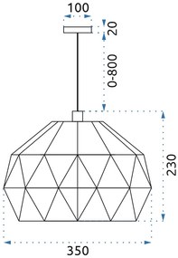 LAMPADA DA SOFFITTO PENSILE APP240-1CP BIANCA