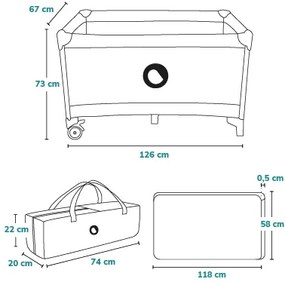 Lionelo - Lettino da viaggio STEFI Blu-Grigio