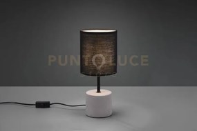 Lampada da tavolo con paralume  nero  base cemento grigio ben r5125...