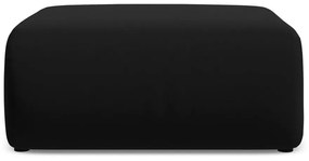 Poggiapiedi nero con rivestimento in velluto Ekahi – Makamii