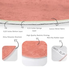 Tappeto rotondo lavabile rosso chiaro adatto per aspirapolvere robot ø 80 cm Comfort - Mila Home