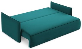 Divano turchese allungabile/con contenitore con rivestimento in velluto 225 cm Hula – Makamii