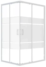 Box doccia con ingresso angolare scorrevole Alba L 68 x L 88 x H 190 cm in vetro, sp. 6 mm serigrafato cromo
