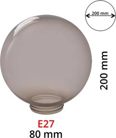 Ricambio fumè lampshade per lampade E27 diametro 20 cm