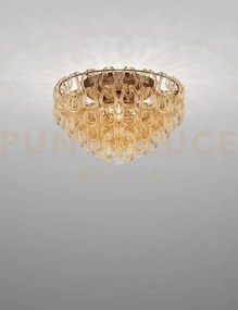 Giogali lampadadario a soffitto 60 cristallo ambra e bronzo opaco 4...