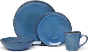 Set da pranzo in gres blu scuro 16 pezzi Glosia - Bonami Selection