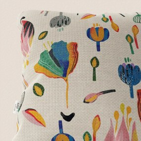 Joy collezione cuscini a fantasie multicolor in tessuto fresco cotone impermeabile panna