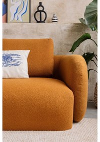 Divano angolare in tessuto bouclé color senape (angolo sinistro) Imola - Bonami Selection