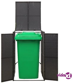 vidaXL Copribidone Singolo Nero 70x80x117 cm in Polyrattan
