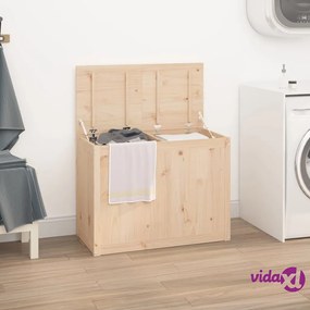 vidaXL Contenitore per Bucato 88,5x44x66 cm Legno Massello Pino