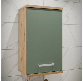 Mobile bagno sospeso VENOM verde/rovere artisan