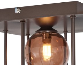 Plafoniera di design bronzo con vetro bronzo 9 luci - Athens