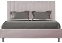 Letto imbottito Matrimoniale 160x190 cm Agueda - Contenitore,Glicine,Microfibra