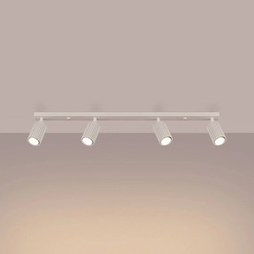 SOLLUX LIGHTING Faretto da soffitto in carbonio, beige, lunghezza 81 cm, alluminio, a 4 luci.