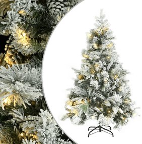 Albero di Natale Innevato Preilluminato Pigne in PVC e PE, Albero di Natale Innevato Preilluminato Pigne 150cm in PVC e PE