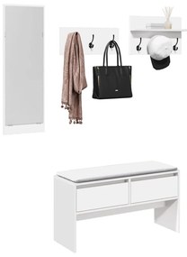 Set Mobili Da Ingresso 4 Pz Bianco İn Legno Multistrato /