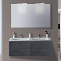 Mobile da Bagno Sospeso 120cm Mazzoni Maiorca Light Doppia Vasca Antracite