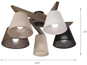 Brilagi - Lampadario LED ANTHONY 5xE14/40W/230V rovere noce