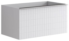 Mobile da bagno sospeso sotto lavabo L 80 x H 40 x P 45.5 cm bianco laccato opaco, 1 cassetto Pixel grid