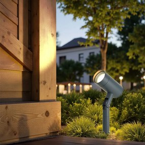 Faretto con Picchetto GU10 da Giardino Orientabile Serie SHADOW - Grigio Colore del corpo Grigio