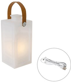 Lampada da tavolo moderna bianca effetto fiamma ricaricabile IP44 - Stard