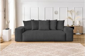 Divano grigio con rivestimento in velluto a coste 280 cm Voltaire – Bobochic Paris