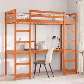 Giroletto Soppalco Senza Materasso Marrone Cera 90x190cm Pino /