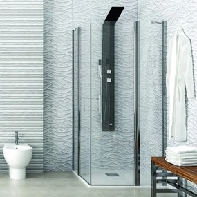 Box doccia 80x100 a doppio battente altezza 190 cm | KPX1000 - KAMALU
