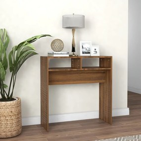 Tavolino Consolle Rovere Marrone 78x30x80 Cm Legno Multistrato /