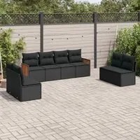 Set Divani da Giardino con Cuscini 8 pz Nero in Polyrattancod mxl 88318