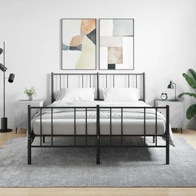 Comodini 2 Pz Grigio Cemento 40x40x50 Cm İn Legno Multistrato /