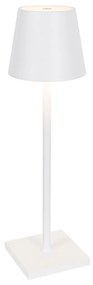 Lampada da tavolo da esterno bianca con LED con dimmer touch ricaricabile - Jackson