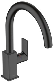 Rubinetto da cucina fisso a collo di cigno Vernis Shape nero verniciato opaco HANSGROHE