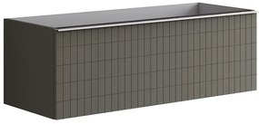 Mobile da bagno sotto lavabo Pixel grid grigio laccato opaco L 120 x H 40 x P 45.5 cm 2 cassetti, lavabo non incluso