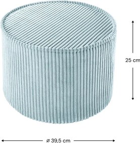 Pouf per bambini color menta con rivestimento in velluto a coste – Wigiwama