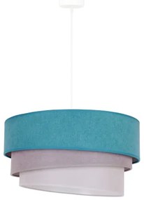 Duolla - Lampadario a sospensione con filo TRIO 1xE27/15W/230V diametro 45 cm turchese/grigio/bianco