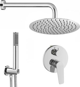 Set doccia incasso con braccio soffione e kit doccino acciaio cromo linea Vegas