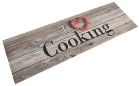 Tappeto Da Cucina Lavabile Grigio Cucinare 60x180 Cm Velluto /