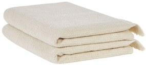 Set di 2 asciugamani cotone beige ATIU Beliani