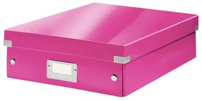 Scatola di cartone rosa con coperchio 28x37x10 cm Click&amp;Store - Leitz