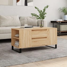 Tavolino salotto rovere sonoma 102x44,5x50 cm legno multistrato