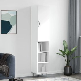 Credenza 34,5x34x180 Cm İn Legno Multistrato Bianco Lucido /