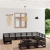 Set Divani da Giardino 14 pz in Legno Massello di Pino cod mxl 37316